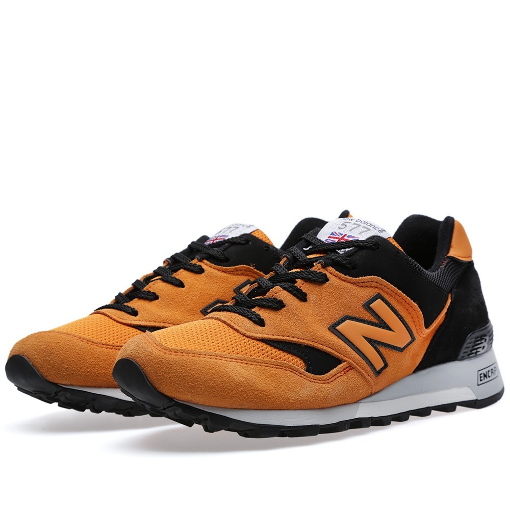 new balance made in france, 2016 Coûteux New Balance M577OOK Made in England Orange Noir Homme R90832